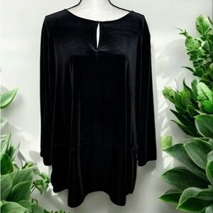 Lauren Ralph Lauren 3X Black Velour Blouse